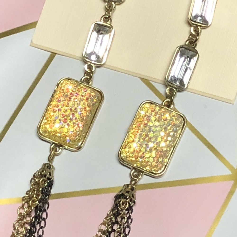 Macy’s Bling Bling Long Sparkle Earrings